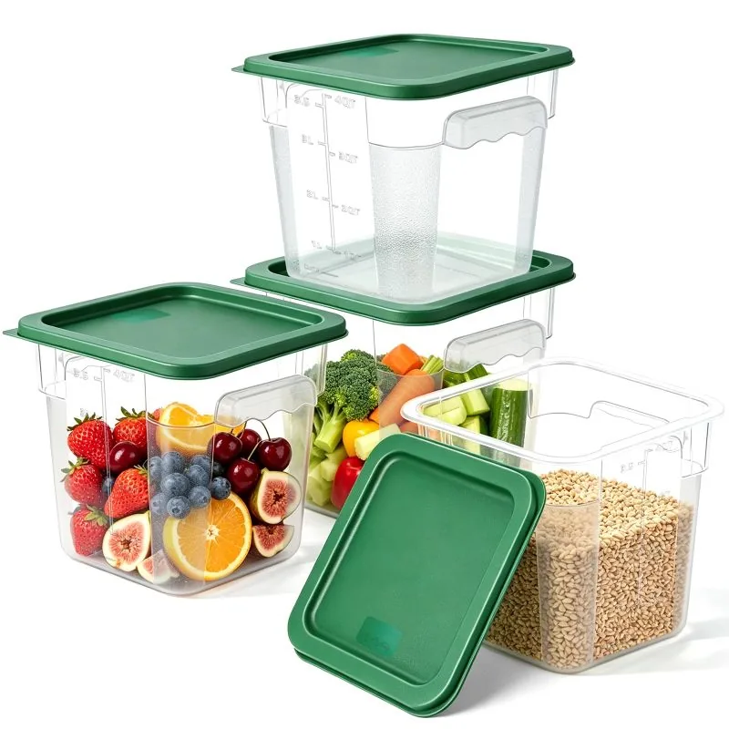 Recipientes de Almacenamiento de 4 Cuartos con Asas y Escala (pack de 4)