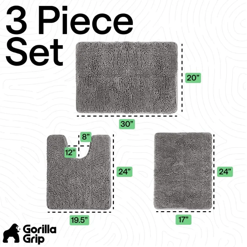 GORILLA GRIP Set de 3 Alfombras para Base de Inodoro Ovalada — foto 2