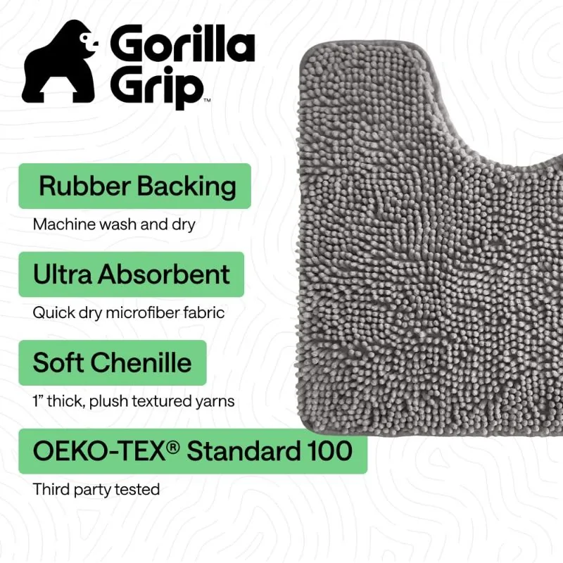 GORILLA GRIP Set de 3 Alfombras para Base de Inodoro Ovalada — foto 3
