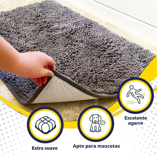 Muddy Mat Tapete de Felpilla Superabsorbente 28x18", Gris — foto 3