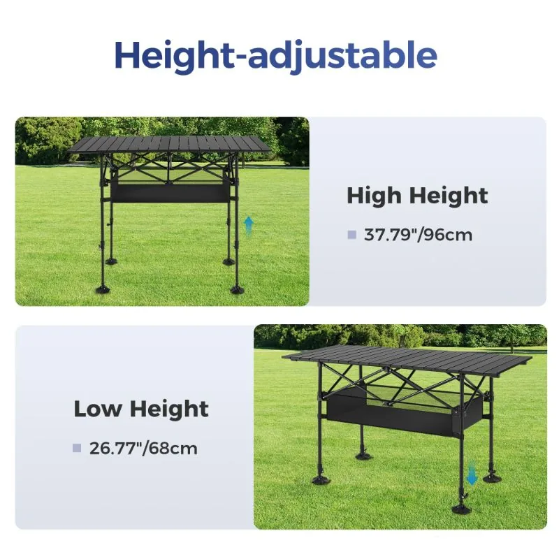 ALPHA CAMP Mesa de Aluminio Ajustable con Almacenamiento — foto 4