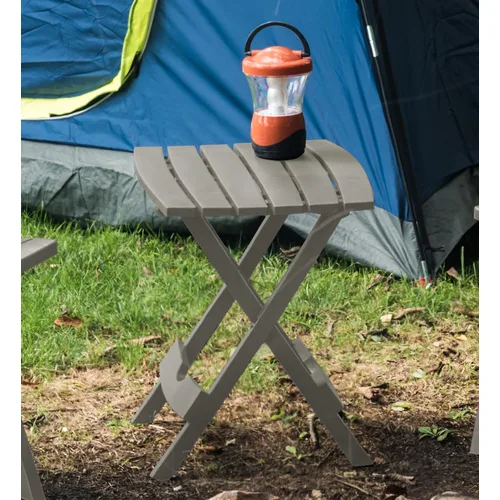 Adams Quik-Fold Mesa Auxiliar Plegable de Resina, Gris — foto 2