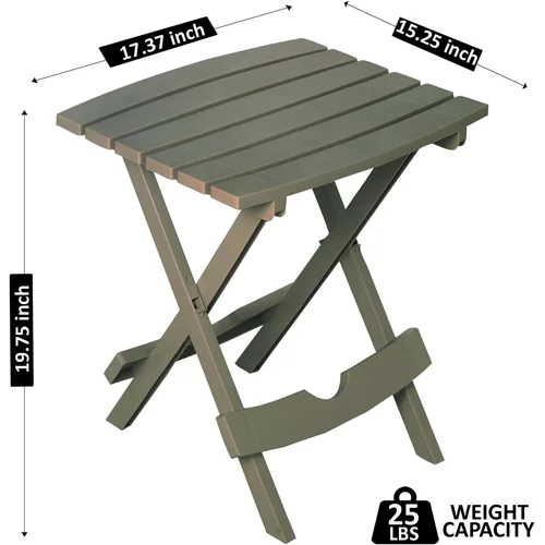 Adams Quik-Fold Mesa Auxiliar Plegable de Resina, Gris — foto 3