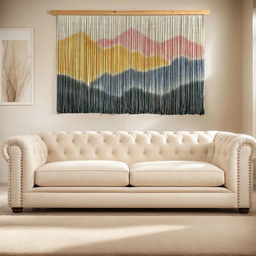 Sdjazl Tapiz de Macramé Teñido a Mano, Paisaje de Montaña 57x35" — foto 2
